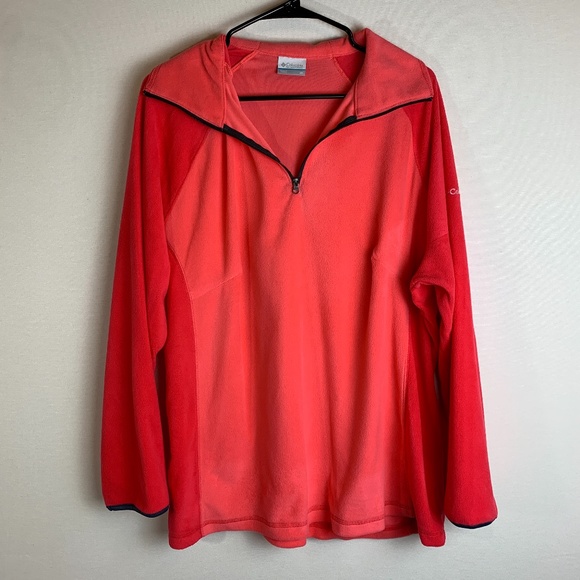 Columbia Jackets & Blazers - Columbia Fleece Zip Up Pullover Bright Pink Jacket